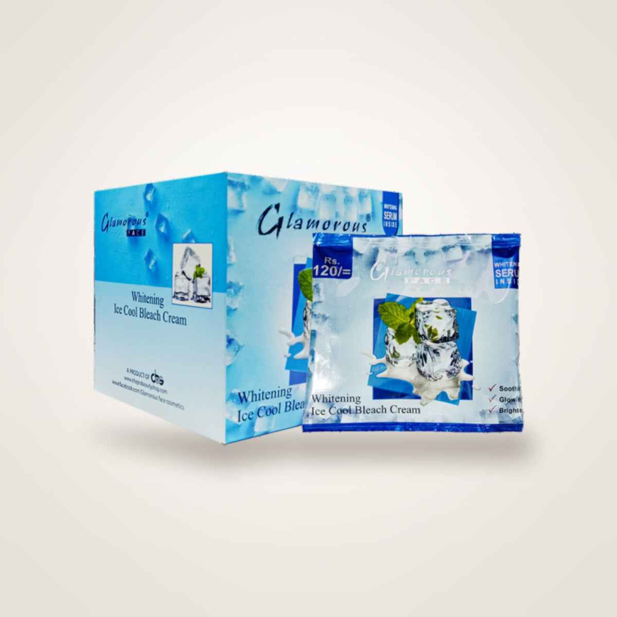 Glamorous Face Bleach Cream Sachet - Ice Cool