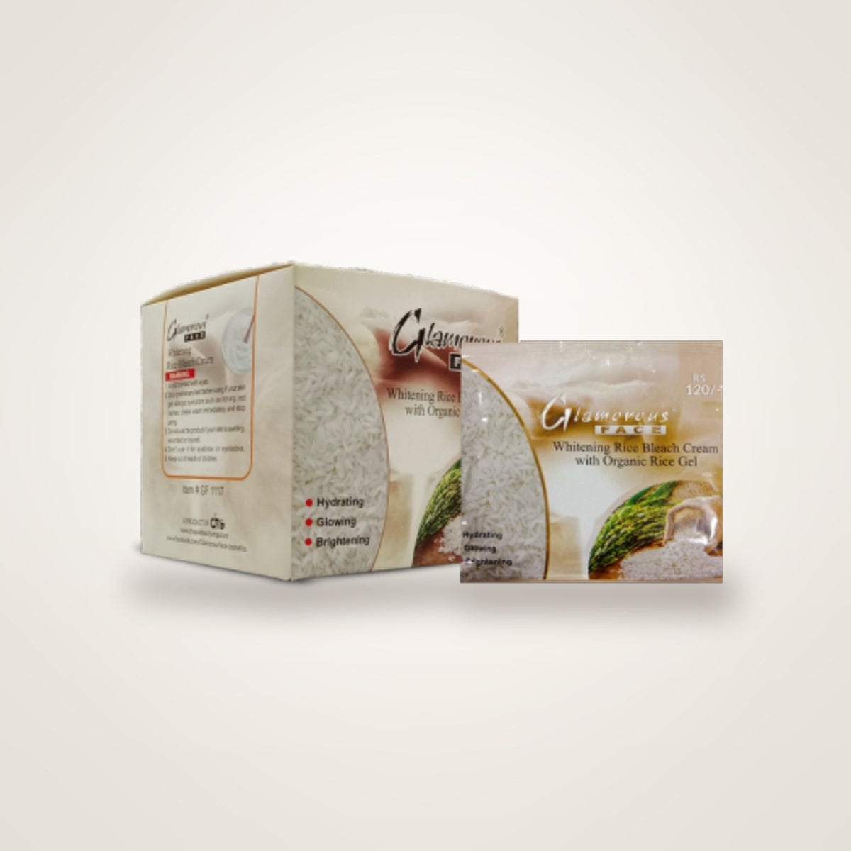 Glamorous Face Bleach Cream Sachet - Rice
