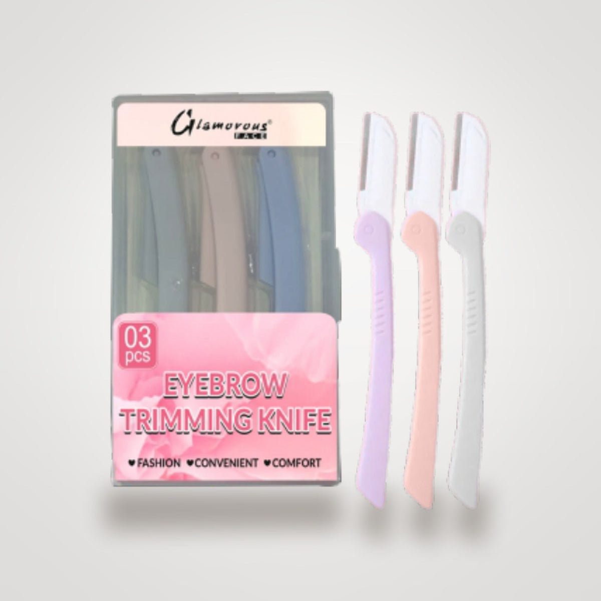Glamorous Face Eyebrow Trimming Knife 3x1 (3 Colours)